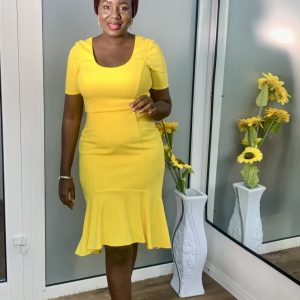 Yellow Body Con Dress